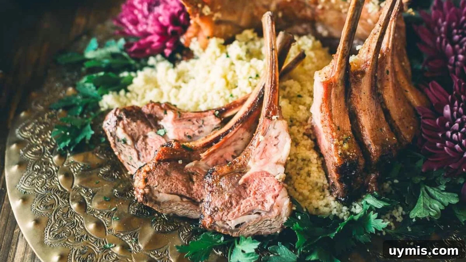 21 Elegant Easter Main Courses for a Stunning Holiday Table 14 Grilled lamb crown roast with Moroccan spices and charred exterior served whole.