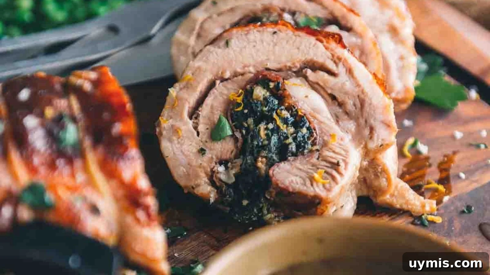 21 Elegant Easter Main Courses for a Stunning Holiday Table 19 Stuffed veal breast sliced open showing herb and breadcrumb filling inside tender meat.