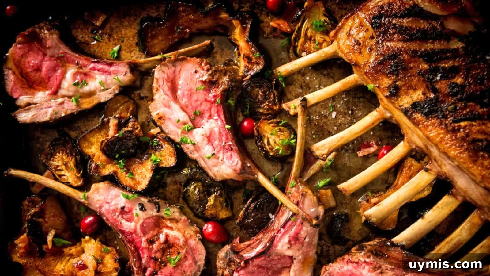 21 Elegant Easter Main Courses for a Stunning Holiday Table 3 Rack of lamb grilled with herb crust and char along edges.