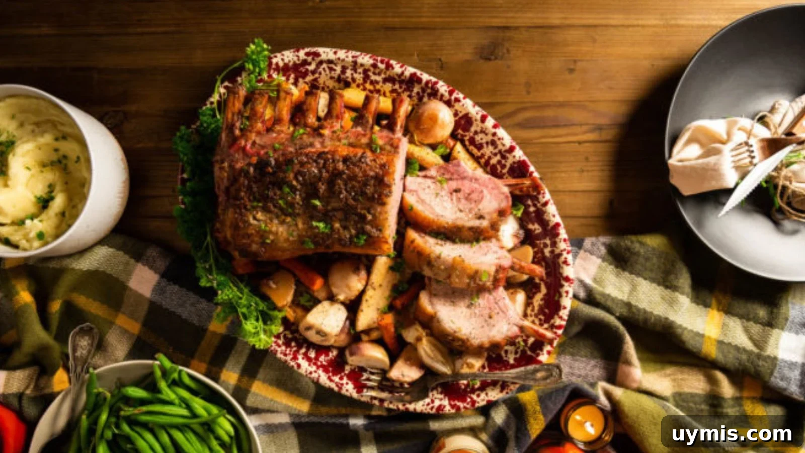 21 Elegant Easter Main Courses for a Stunning Holiday Table 7 Pork rib roast seasoned deeply roasted until browned and juicy.
