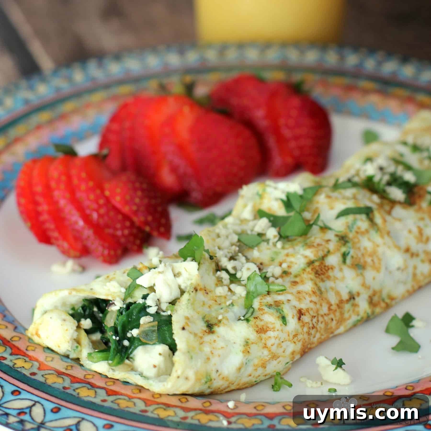 Spinach Feta Egg White Omelet with Fresh Herbs 5 Spinach, Feta, and Herb Egg White Omelet