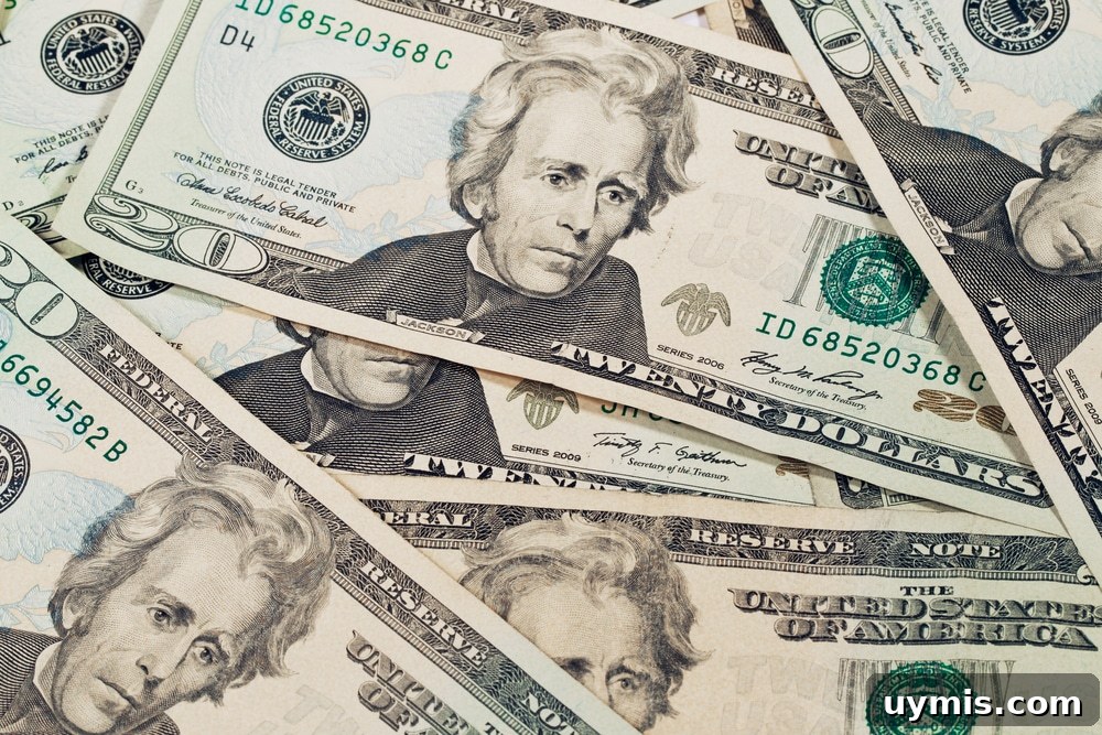 Bunch of $20 bills