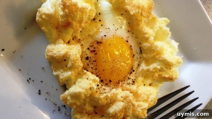 egg fast egg puff on white plate