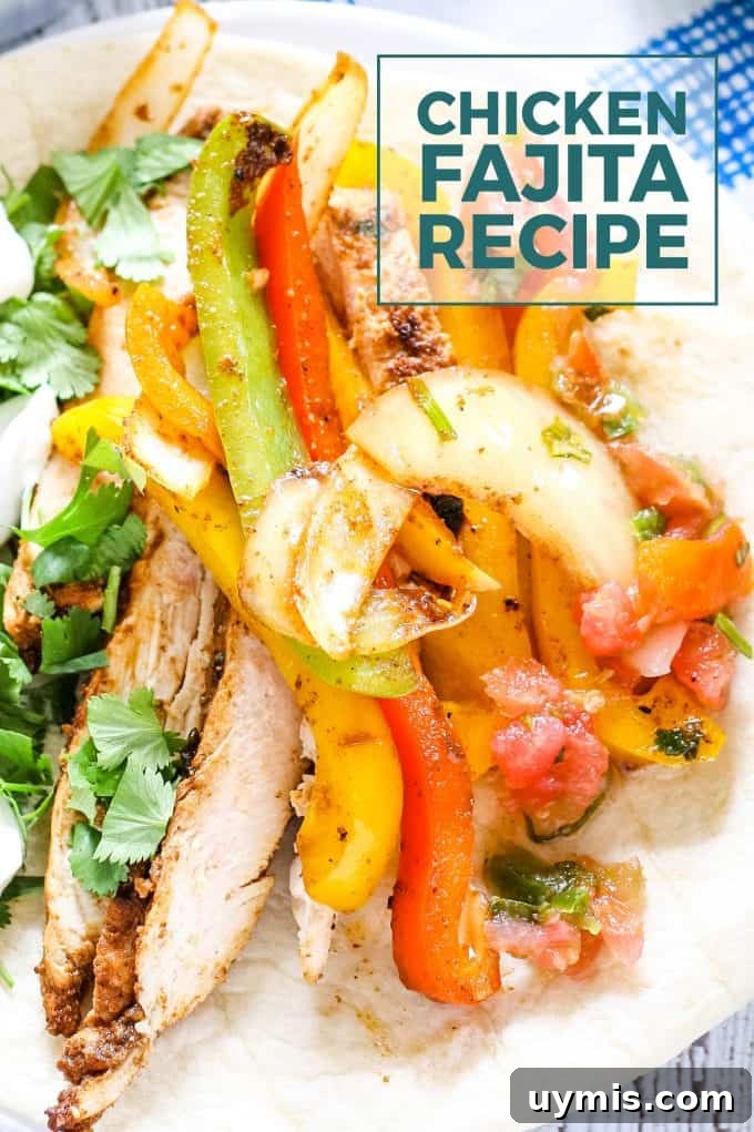 chicken fajita recipe pinterest image