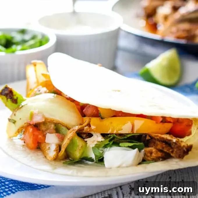 close up photo of inside of chicken fajita
