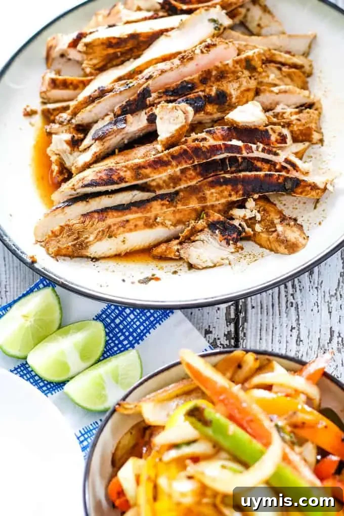 plate of chicken fajita meat
