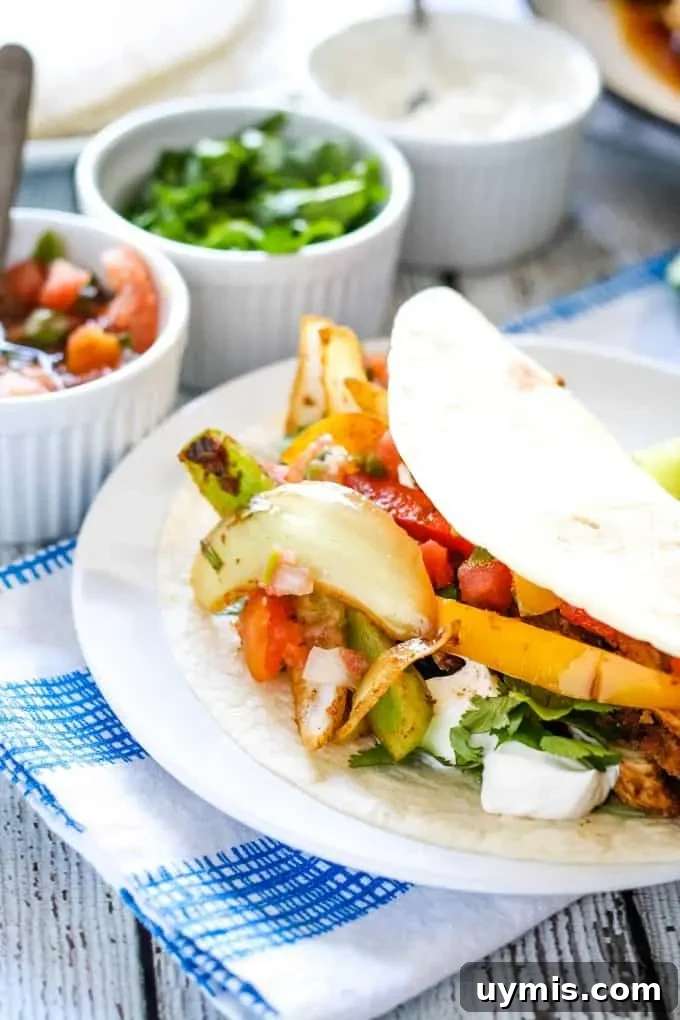one closed chicken fajita