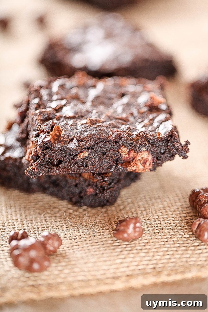 Dark Chocolate Chocolate Crunch Brownies