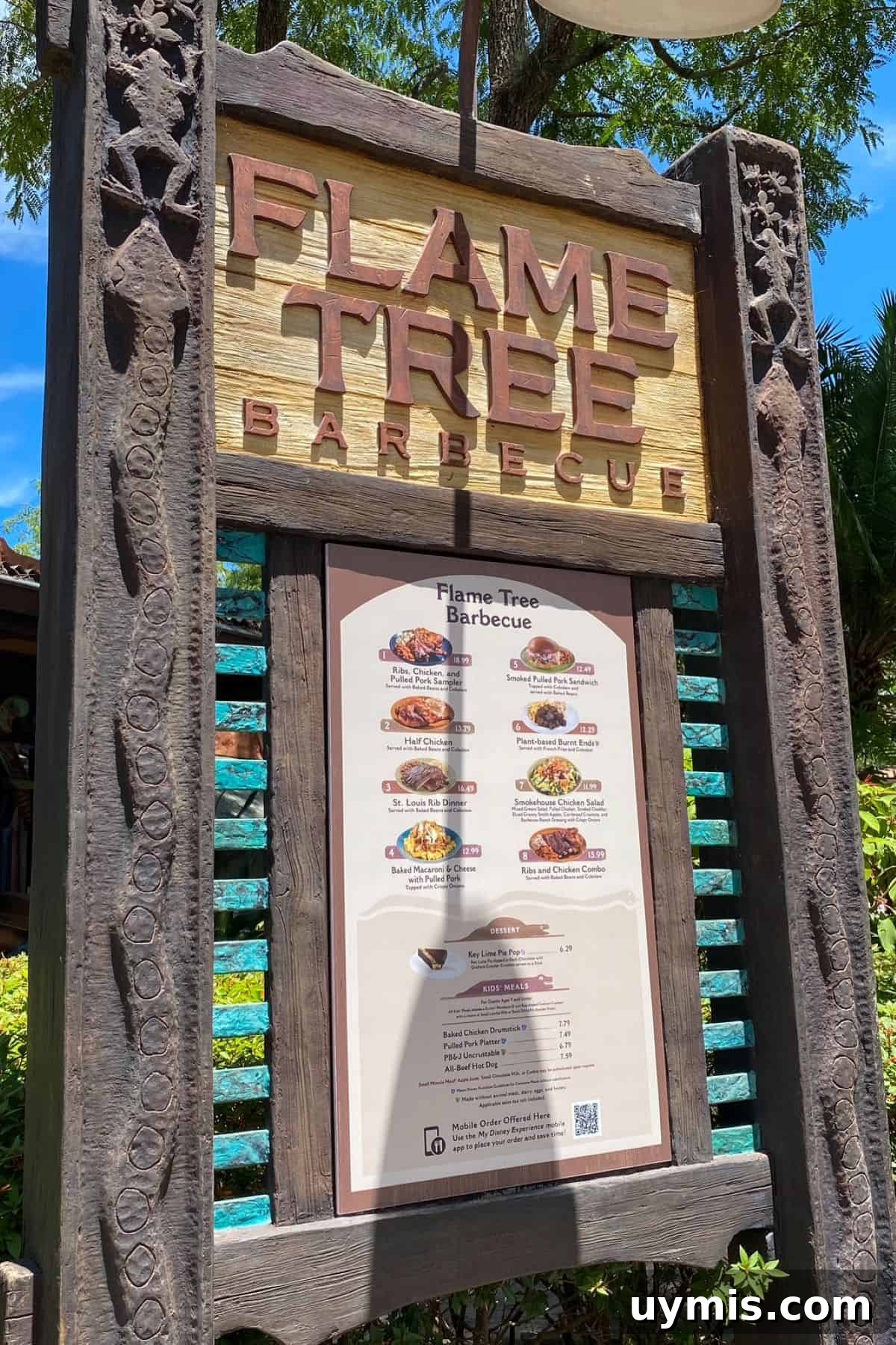 Flame Tree Barbecue at Disney's Animal Kingdom Guide 2 flame tree barbecue exterior menu