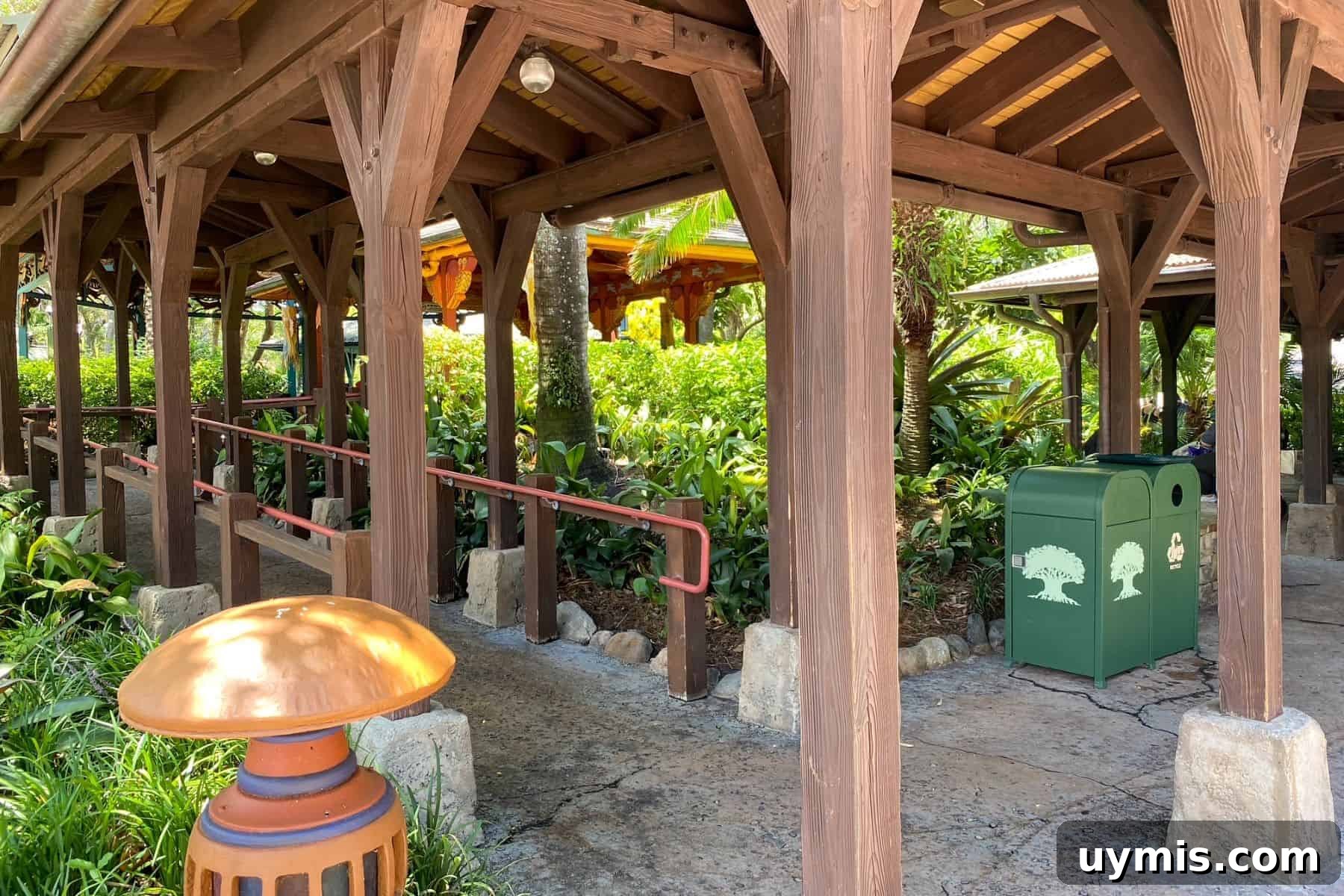 Flame Tree Barbecue at Disney's Animal Kingdom Guide 4 flame tree bbq dining area exterior and ada ramp
