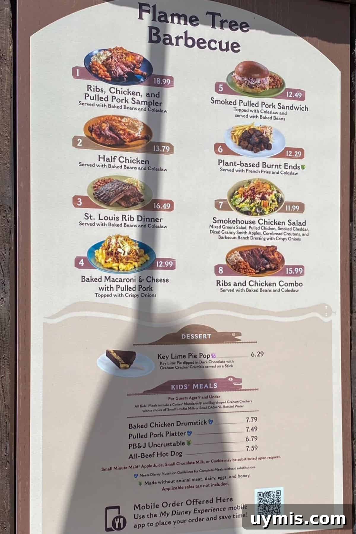 Flame Tree Barbecue at Disney's Animal Kingdom Guide 9 flame tree barbecue menu