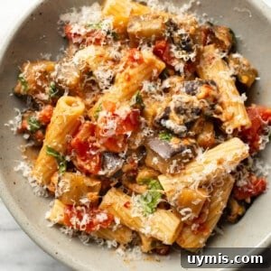 Pasta alla Norma: Spicy Sicilian Eggplant Pasta 7 a bowl of pasta alla norma