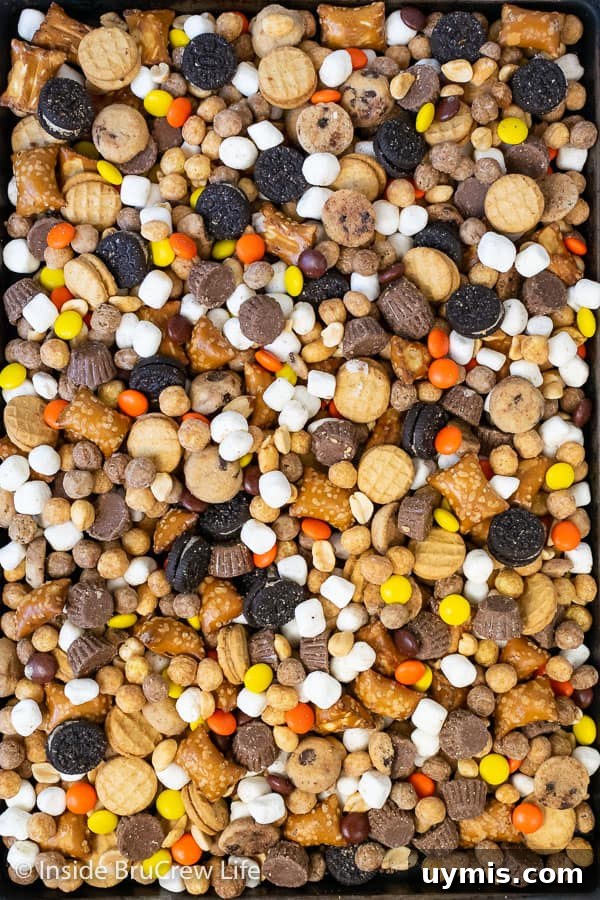 Sweet and Salty Trail Mix Sweet and Salty Trail Mix - mix together peanut butter cups, peanuts, pretzels, and three kinds of cookies for a delicious and easy snack mix.