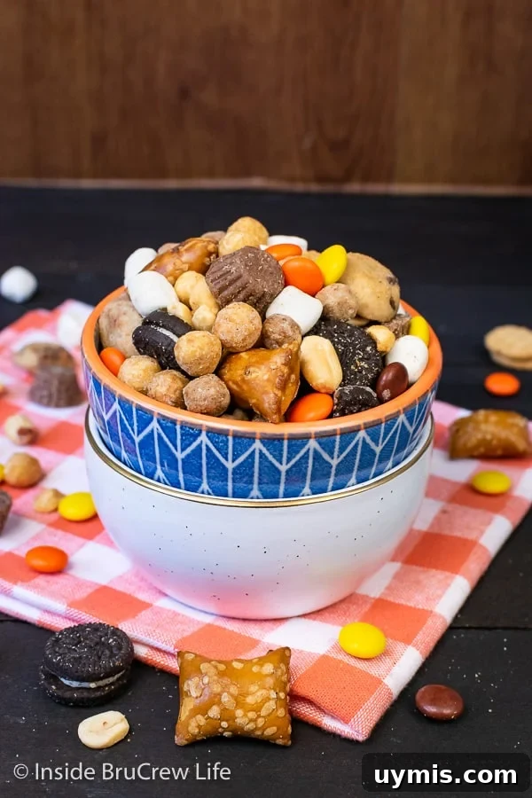 Sweet and Salty Trail Mix Sweet and Salty Trail Mix - add your favorite mini cookies, cereal, and Reese's candies in a bowl.